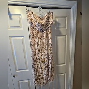 Elegant Brown Polka Dot Dress